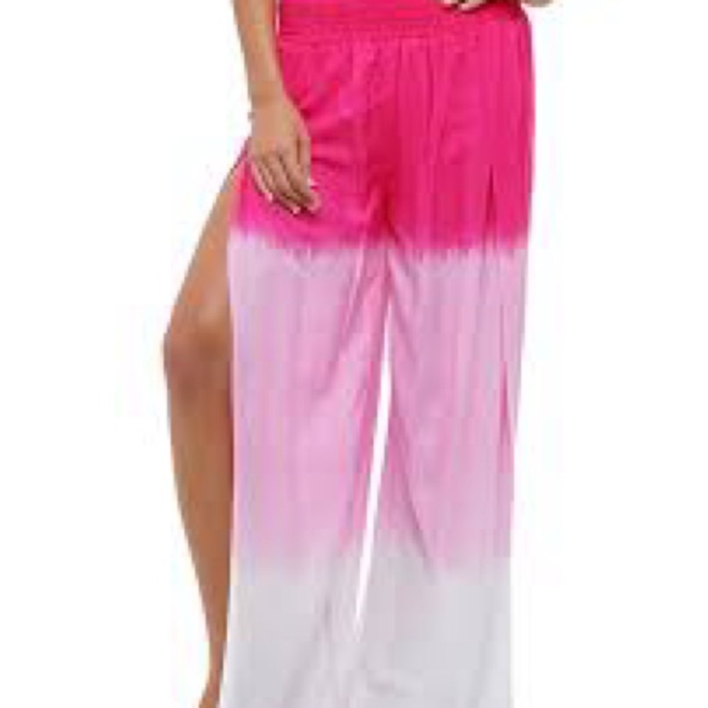 Women's Pink Ombre Wide-Leg Pants